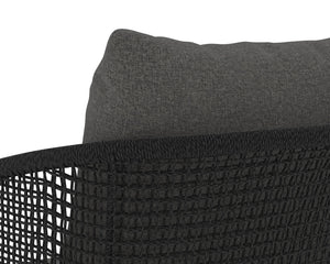 Sunpan Capri Outdoor Counter Stool - Stylish Barrelback Design with Durable Teak Wood and Weather-Resistant Cushions Natural / Gracebay Grey