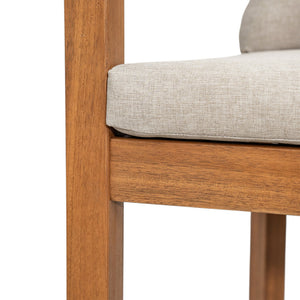 English Elm Christopher Knight Home® - Abaco Acacia Outdoor Barstool Set of 2 with Removable Gray Cushions, Rustic Curved Back Support Teak+ Beige N775P294071T