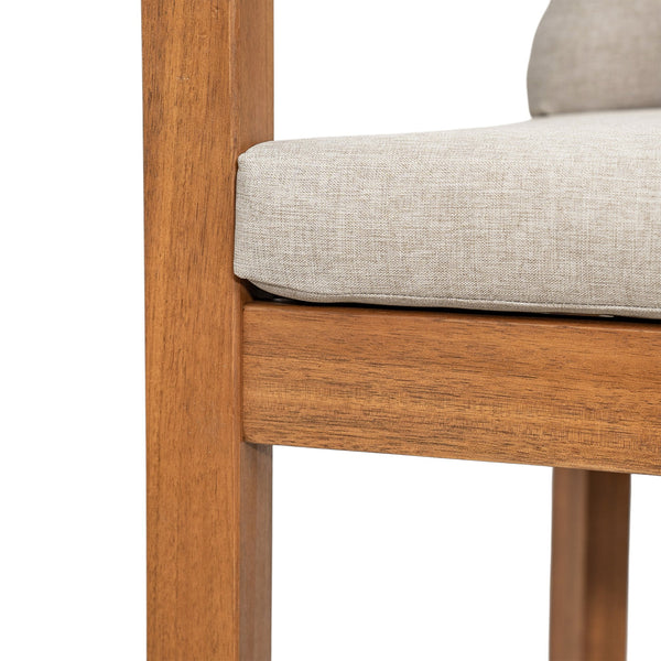 English Elm Christopher Knight Home® - Abaco Acacia Outdoor Barstool Set of 2 with Removable Gray Cushions, Rustic Curved Back Support Teak+ Beige N775P294071T