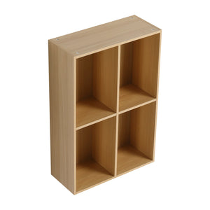English Elm 24 Inch Wall Mounted Oak Shelving Unit Two Open Compartments for Bathroom or Study W1972P457946