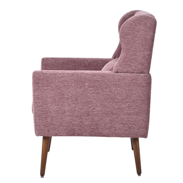English Elm Modern Accent Chair Chenille Upholstered Ergonomic Lounge Armchair with Wood Legs and Pillow for Reading Comfort and Stylish Living Room Seating Dark Purple,Purple W1028P382741