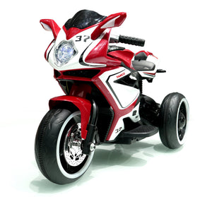 English Elm 6v Kids Ride on Motorcycle with Led Wheels Mp3 Player and Sport Bike Style for Toddlers Red W1760110304