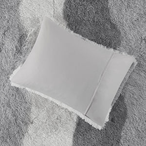 JLA Home Intelligent Design - Ombre Plush Shaggy Faux Fur Comforter Set with Hypoallergenic Fill, Antimicrobial Reverse Finish 90 L x 68 W x 1.5H ID10-2291