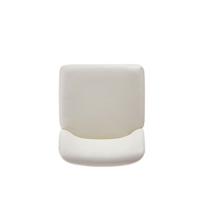 English Elm Serena Metal Vegan Leather Dining Chair with Geometric Black Metal Base, Plush Foam Comfort Ivory B365P397708