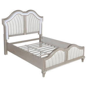 English Elm Katerina Luxurious Ivory & Silver Oak 3-Piece Queen Platform Bedroom Set With Glamorous Accents B062S01182