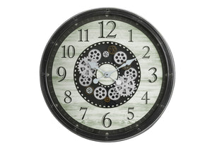 English Elm Clocks, 30" Round Gear Mechanism Wall Clock - Oversized Brown Decorative Timepiece For Any Space B2710P287134