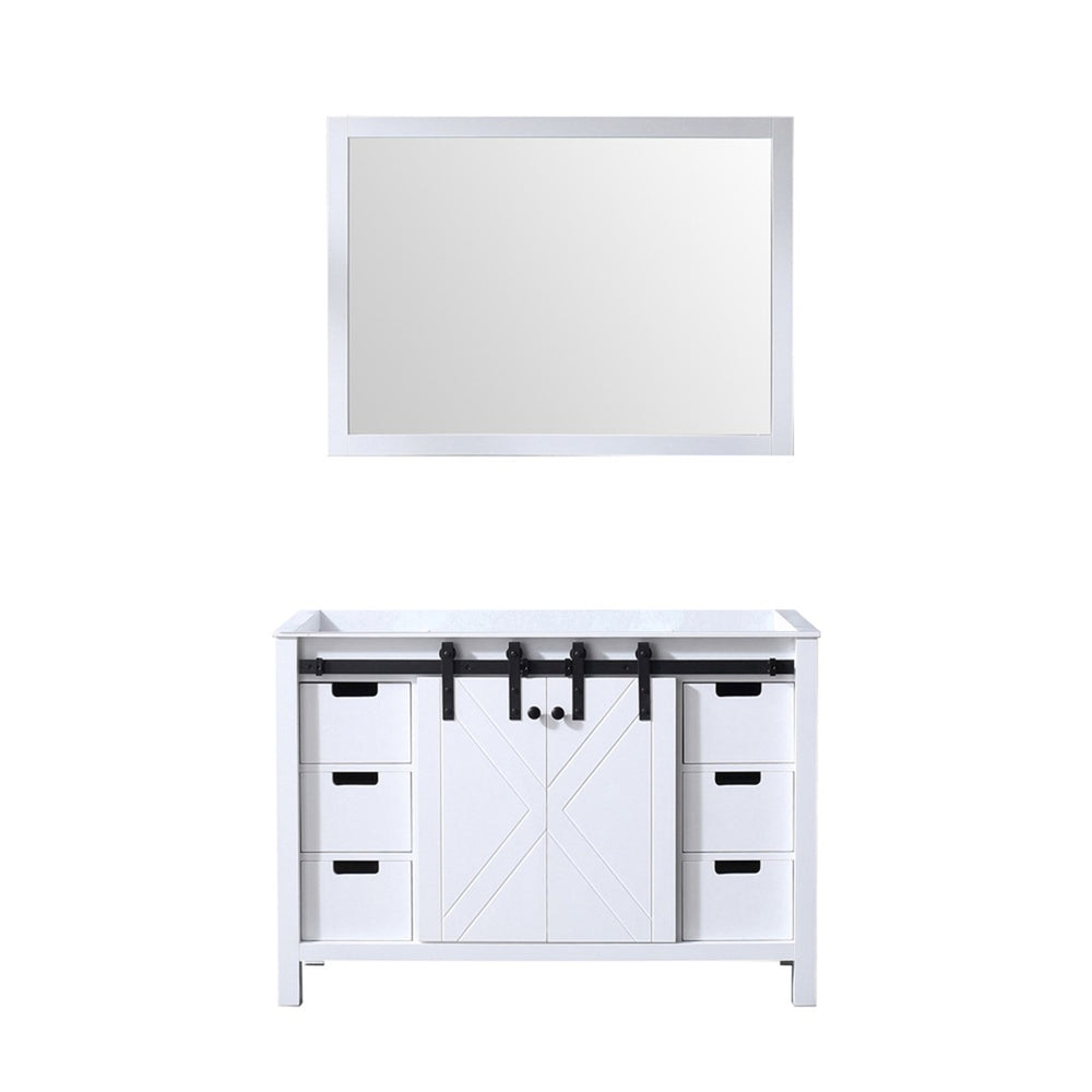 English Elm White Bath Vanity 48" W With 44" Mirror - Classic Design, Ample Storage & Hassle-Free Setup For Your Bathroom B2731S00526-GIGA