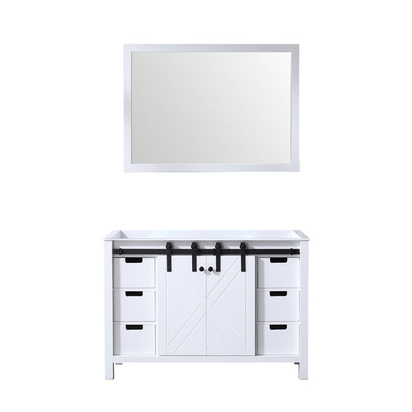 English Elm White Bath Vanity 48" W With 44" Mirror - Classic Design, Ample Storage & Hassle-Free Setup For Your Bathroom B2731S00526-GIGA