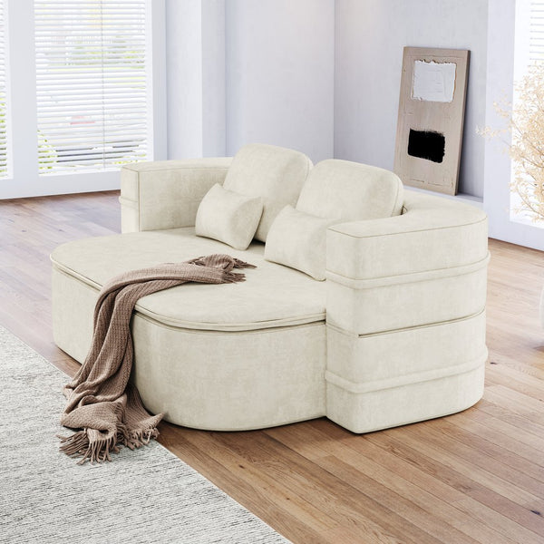 English Elm 75''2-In-1 Foldable Sofa - Versatile Convertible Sleeper & Lounge Bed With Soft Chenille Upholstery W834P317049