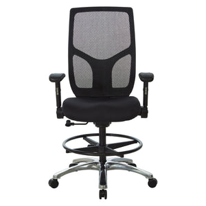OSP Home Furnishings Drafting Chair with Progrid Mesh Back Ergonomic Lumbar and Pneumatic Height Adjustment 99583FDC-30