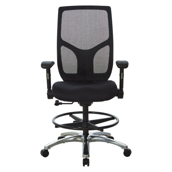 OSP Home Furnishings Drafting Chair with Progrid Mesh Back Ergonomic Lumbar and Pneumatic Height Adjustment 99583FDC-30