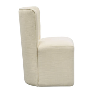 English Elm Dining Chair with Casters Basketweave Upholstery Cube Base Modern Accent Seat B035P408396
