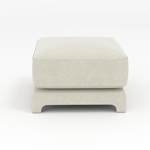 English Elm 30 Tufted Chenille Ottoman Compact Footrest Extra Seating Living Room Accent Cream W714P297557