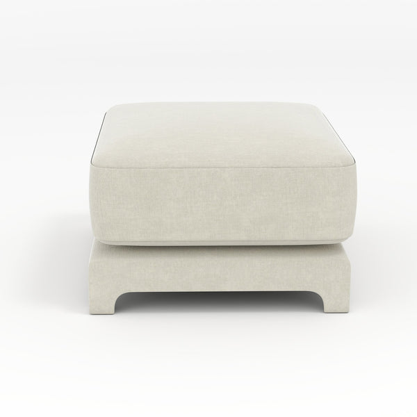 English Elm 30 Tufted Chenille Ottoman Compact Footrest Extra Seating Living Room Accent Cream W714P297557