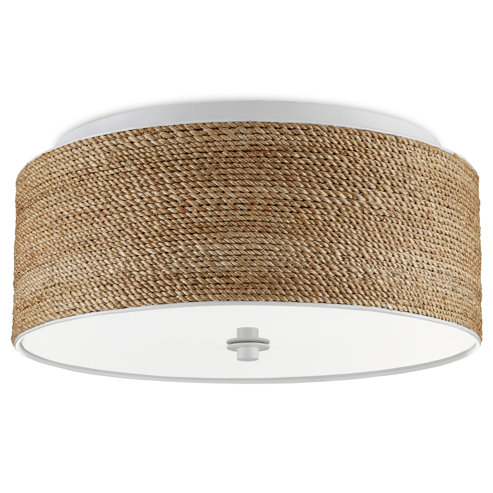 Coulton Bohemian Rope Flush Mount Light | Natural Abaca & Acrylic | Dimmable Indoor Ceiling Fixture