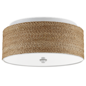 Coulton Bohemian Rope Flush Mount Light | Natural Abaca & Acrylic | Dimmable Indoor Ceiling Fixture