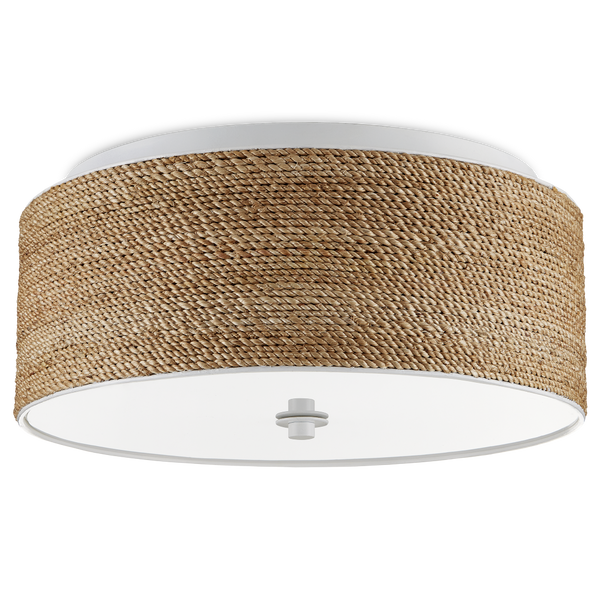 Coulton Bohemian Rope Flush Mount Light | Natural Abaca & Acrylic | Dimmable Indoor Ceiling Fixture