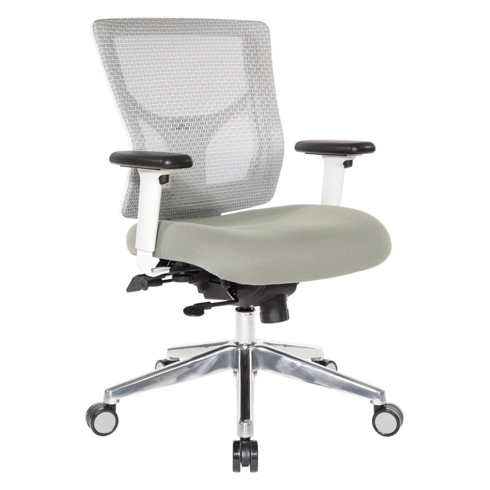 OSP Home Furnishings Progrid® Breathable Mesh Mid Back Office Chair with Lumbar Support and Aluminum Base 95673