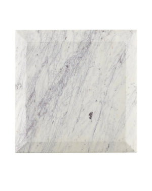 Currey & Company Oblique Marble Side Table - Elegant Antique Brass Frame With Floating White Lilac Marble Charm White White Lilac Marble ,Iron ,Engineered Wood 4000-0236-currey-company