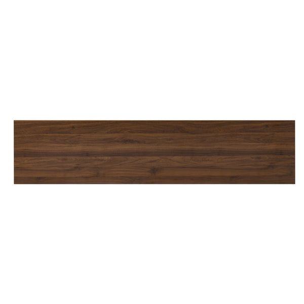 English Elm 70 Inch Fluted Entertainment Center Walnut Finish Solid Wood Legs Soft Close Storage N710P372582P