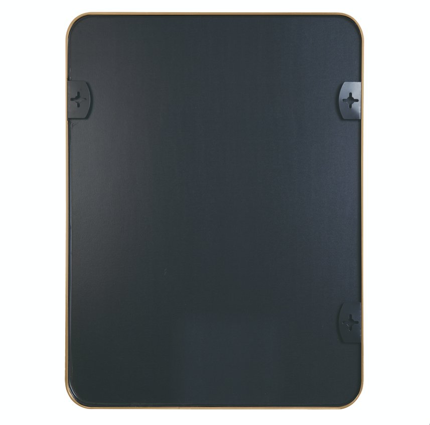 English Elm 30x40 Inch Metal Framed Rectangular Bathroom Mirror 4mm HD Glass Shatterproof Film Modern Design Gold W2203P303034