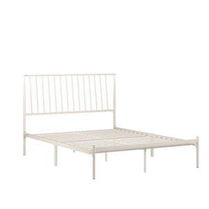 Homelegance By Top-Line Dante Metal Platform Bed with Curved Metal Headboard White Metal