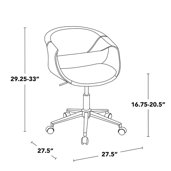English Elm Task Chair with Chrome Five Star Base Grey Fabric Seat for Modern Home Office Use B202P474178