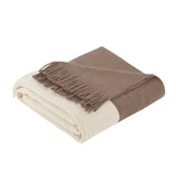 INK+IVY Stockholm Mid-Century Color Block Faux Cashmere Throw II50-238 Taupe