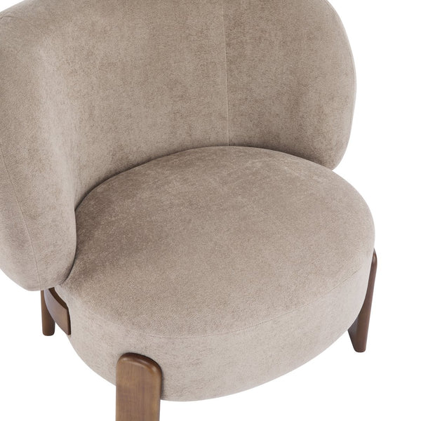 English Elm Christopher Knight Home® - Cozy Wingback Armchair with Plush Bouclé Upholstery, Solid Wood Legs, Ergonomic Support, Timeless Style Light Brown 33.5 L x 25.5 W x 21.5 H N776P298155W