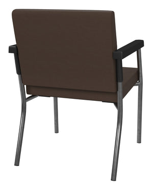 OSP Home Furnishings Bariatric Guest Chair with Reinforced Metal Frame and Pu Arm Pads for Medical Waiting Rooms BC9601-K005
