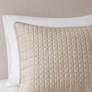 JLA Home 510 Design - 3 Reversible Quilt Set with Ultra-Soft Microfiber, Quilted Checkered Texture, Machine-Washable Comfort Khaki 5DS13-0032