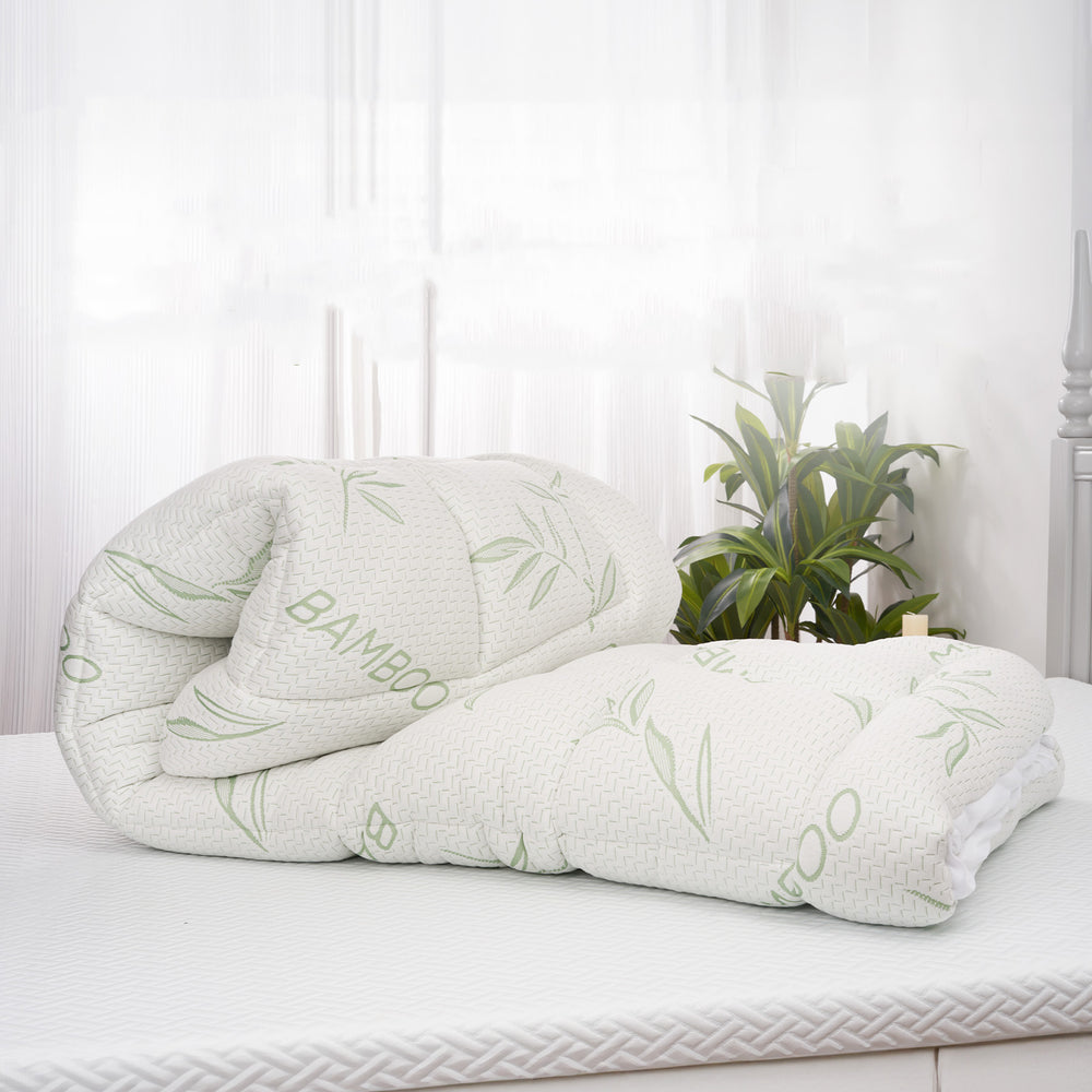 English Elm Bamboo Waterproof Mattress Protector Queen - 21" Deep Pocket, 1000g Plush Fill, Quiet TPU Barrier T3950P399703