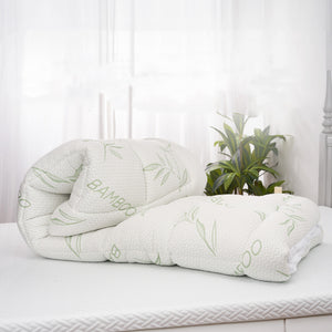 English Elm Bamboo Waterproof Mattress Protector Queen - 21" Deep Pocket, 1000g Plush Fill, Quiet TPU Barrier T3950P399703