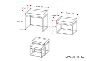 English Elm Macy Black & Gold 2-Pc Nesting Tables — Solid Mango Wood Tops, Metal Frame, Modern End Tables B136P203440