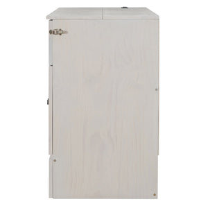 English Elm Full Size Murphy Bed Rattan Cabinet with Storage Drawers and Gold Hardware N708S00005AAK
