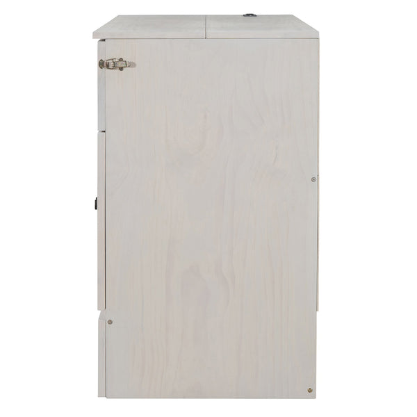 English Elm Full Size Murphy Bed Rattan Cabinet with Storage Drawers and Gold Hardware N708S00005AAK
