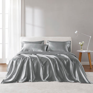 Madison Park Essentials Satin Glam/Luxury Luxury 6 PC Sheet Set MPE20-771 Grey