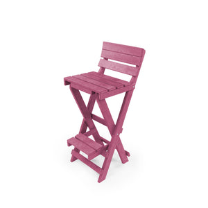 English Elm Harbor Point Recycled Hdpe Outdoor Folding Bar Stool Patio Deck All Season Seating Burgundy B2745P409650