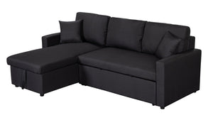 English Elm Sorrelle Linen Sleeper Sectional with Reversible Chaise and Hidden Storage Compartment B2749S00038