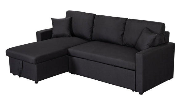 English Elm Sorrelle Linen Sleeper Sectional with Reversible Chaise and Hidden Storage Compartment B2749S00038
