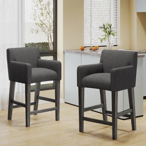 Christopher Knight Home® - Noble House - - Set Of 2 Upholstered 26 Inch Counter Stool - Charcoal/Gray