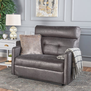 English Elm Christopher Knight Home® - Reclining Loveseat with Push-Back Recline, Plush Tufted Fabric Sofa, Compact Wall-Hugger Design Slate 61372.00MF