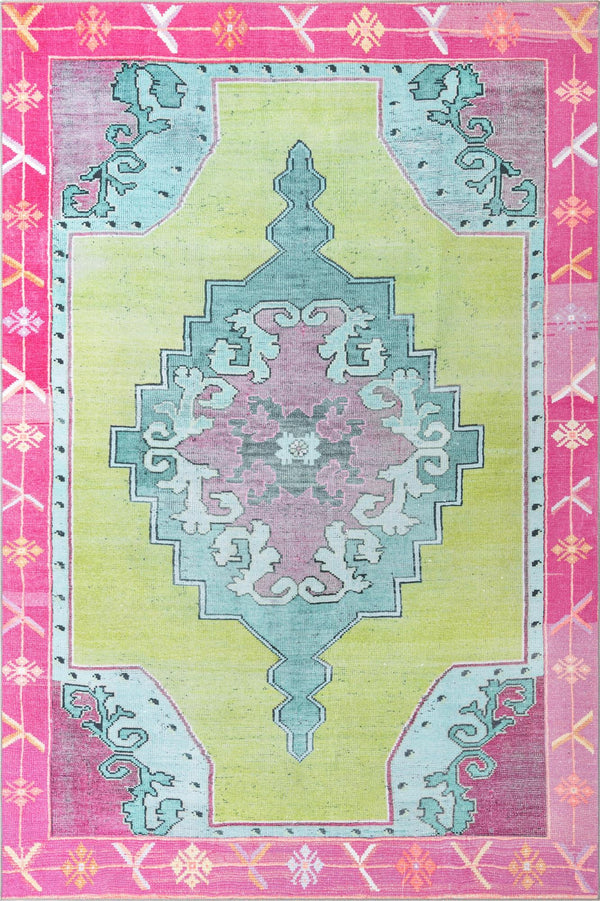 Unique Loom Timeless Thomas Machine Made Medallion Rug Green, Ivory/Light Green/Pink/Orange 8' 4" x 12' 2"