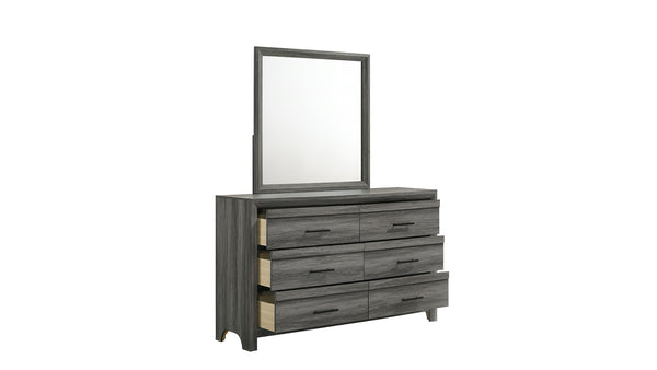 English Elm Denver Modern 6-Drawer Dresser In Gray - Stylish Wood Storage Solution For Contemporary Bedrooms G150108545