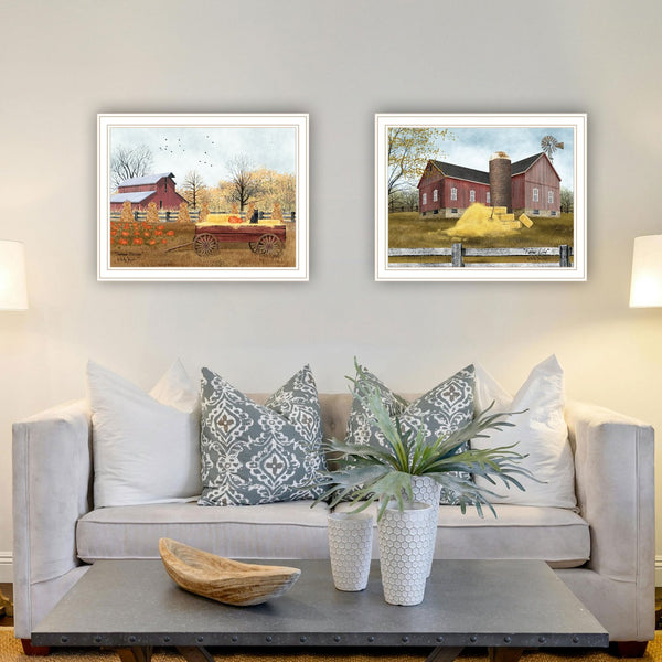 English Elm Trendy Decor 4u Autumn Farm Life Two Piece Framed Art Set for Rustic Home Walls B067P254085