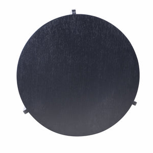English Elm 32.68 Inch Black Oak Veneer Nesting Round Coffee Table Set for Modern Living Rooms W2899P435699