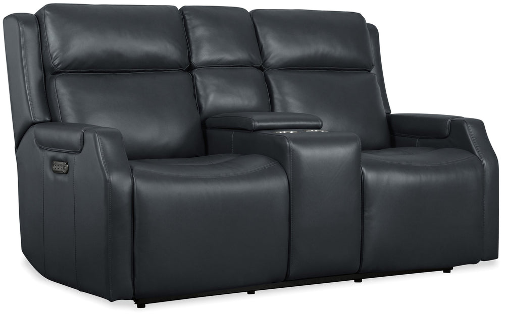 Hooker Furniture Nelson Power Reclining Loveseat Top Grain Leather Zero Gravity Lumbar Living Room SS836-PHZLC2-049