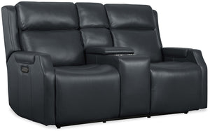 Hooker Furniture Nelson Power Reclining Loveseat Top Grain Leather Zero Gravity Lumbar Living Room SS836-PHZLC2-049