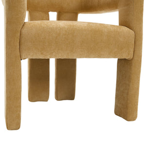 English Elm United We Win Chenille Barrel Accent Armchairs Set of Two for Living Room Dining Yellow W1568P389274
