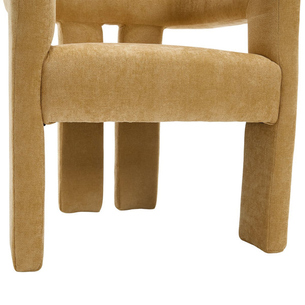 English Elm United We Win Chenille Barrel Accent Armchairs Set of Two for Living Room Dining Yellow W1568P389274